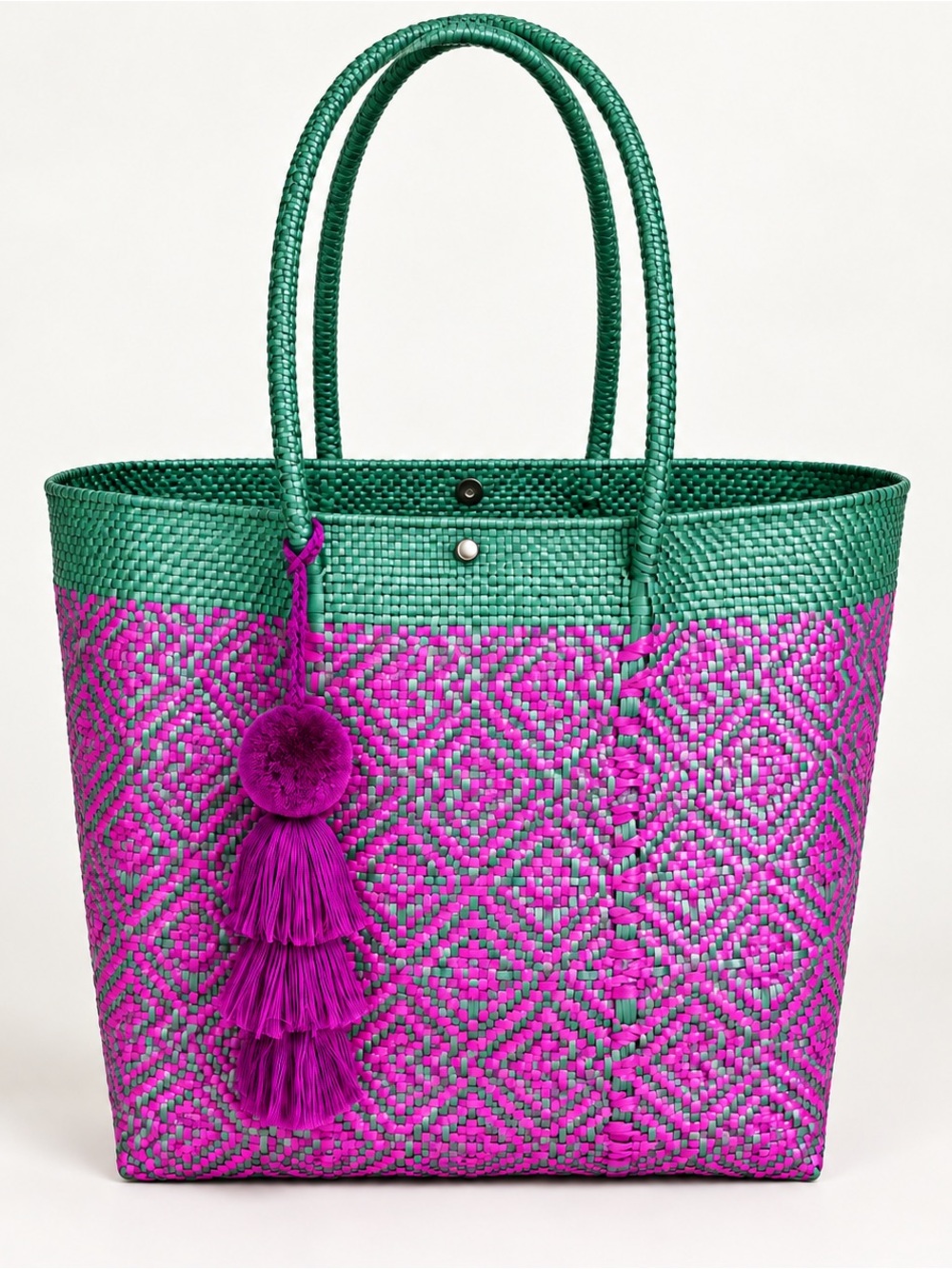 XL Woven Recycled Plastic Beach Tote Bag GYM Bag Travel Spacious Bag Yoga Bag
